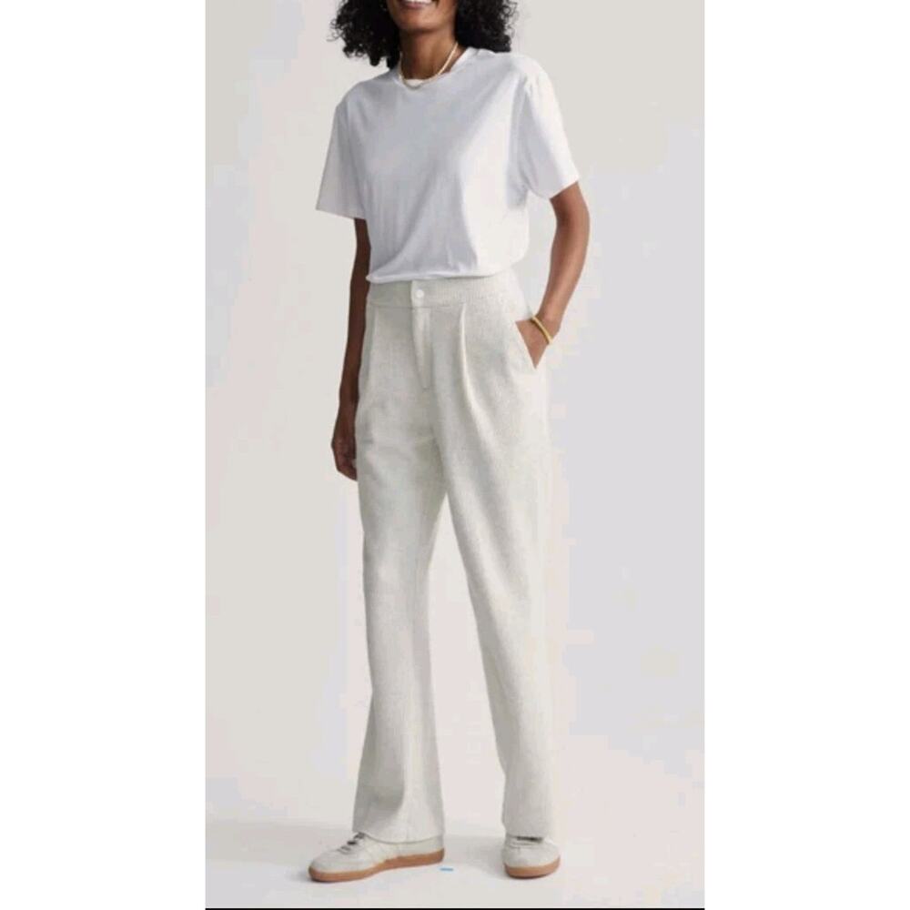 Varley Aberdeen Straight Leg Pant Cord Sweats Women's Cream Comfort Sz XS Soft